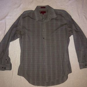 Bergamo New York plaid button down shirt large